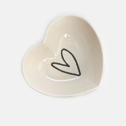 Caroline Gardener Green & Pink Stripe Heart Bowl