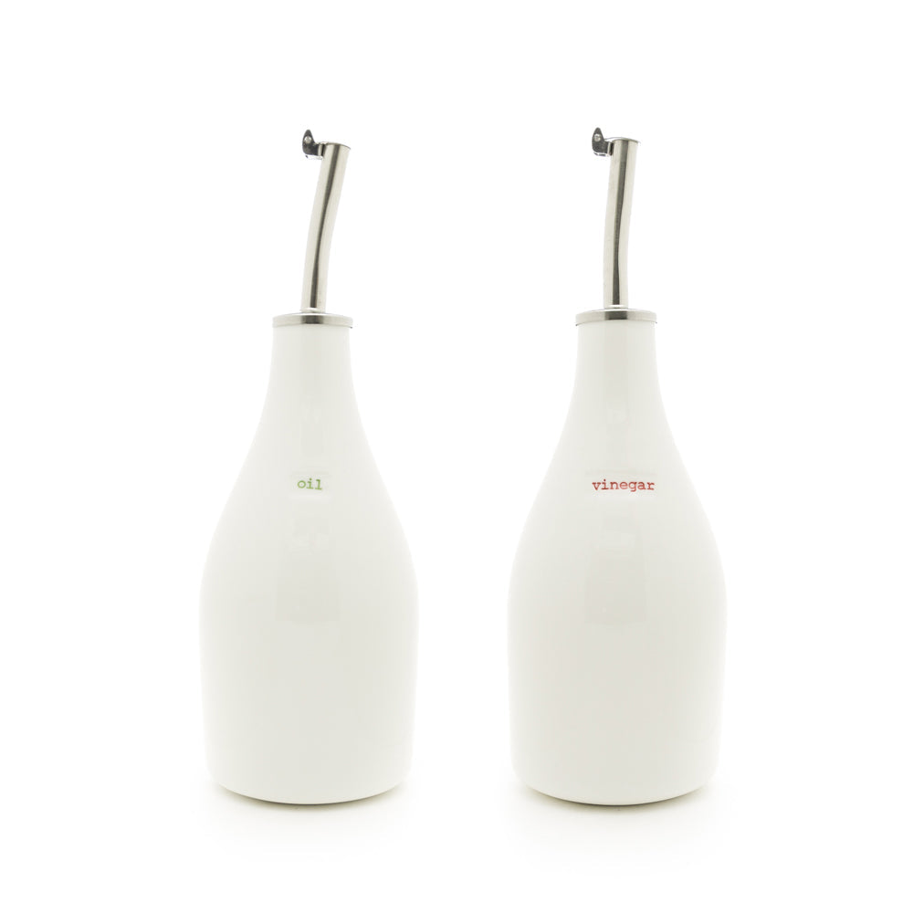 Oil & Vinegar Bottle Set 300ml - Oil (green) Vinegar (Red)