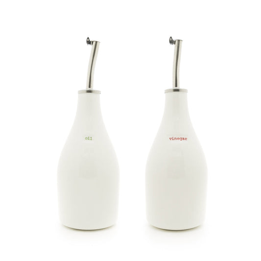 Oil & Vinegar Bottle Set 300ml - Oil (green) Vinegar (Red)