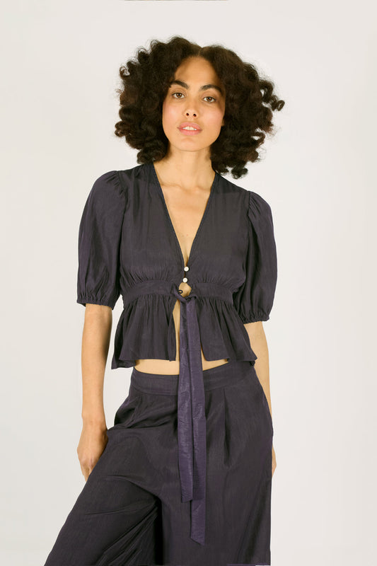 Traffic People Margot Top in Navy