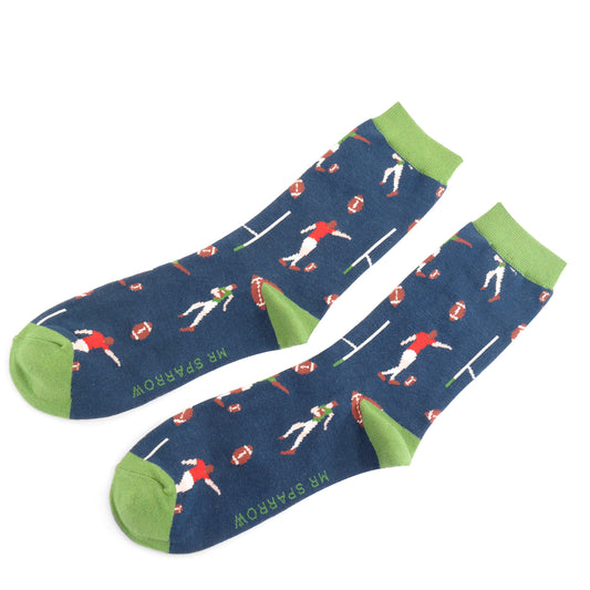 Mr Sparrow Bamboo Rugby Scene Navy