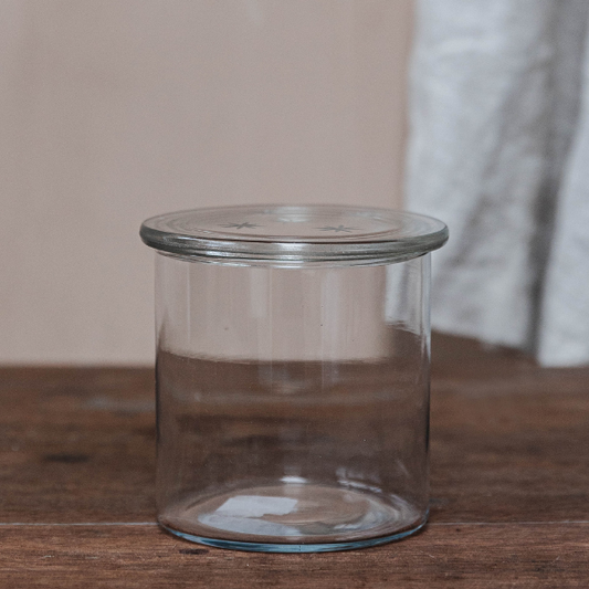 Hand Blow Large Glass Storage Jar with lid