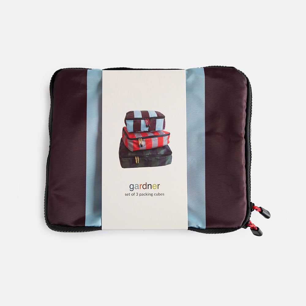 Caroline Gardner Multi-Stripe Set of 3 Handle Packing  Cubes