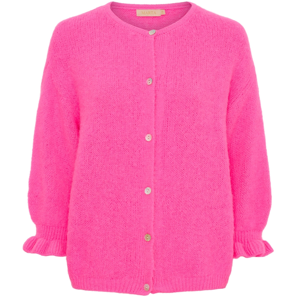 Marta Du Chateau Juliana Cardigan in Fluro Pink