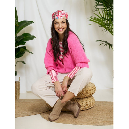 Marta Du Chateau Juliana Cardigan in Bubblegum