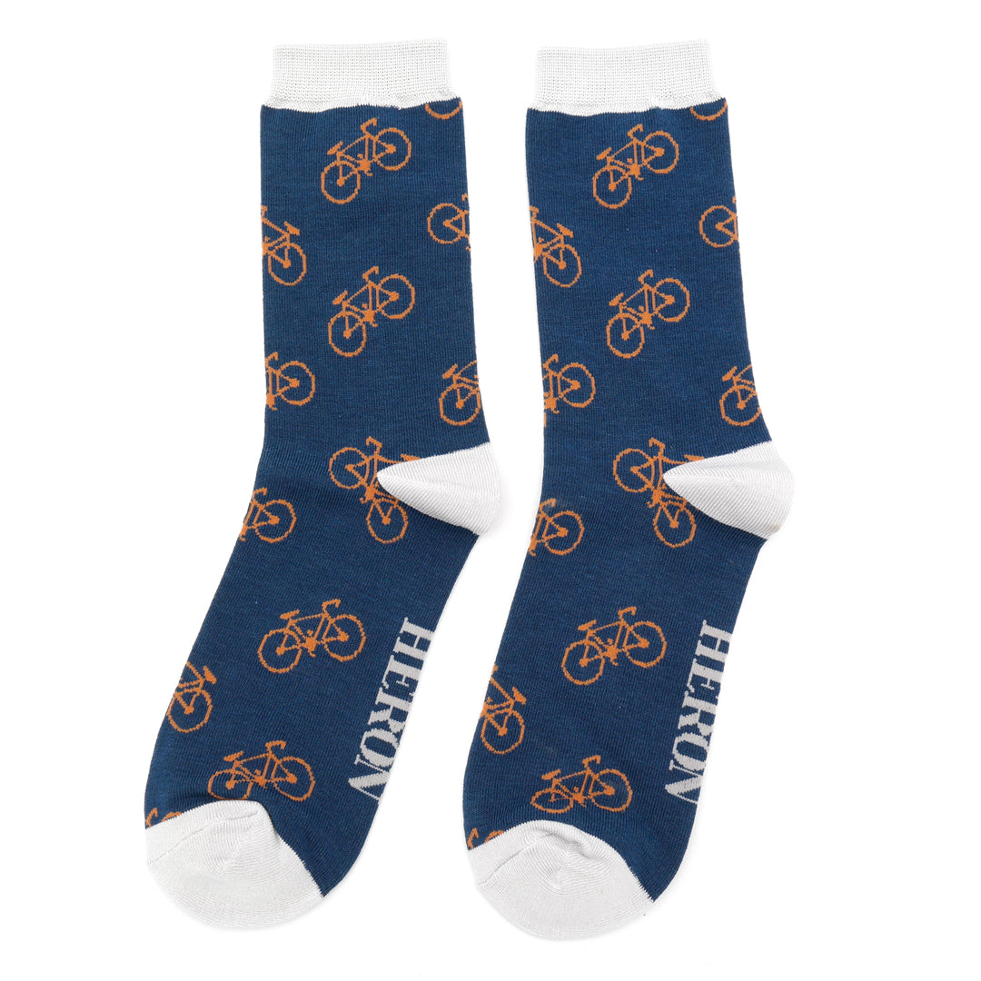 Miss Sparrow Bamboo Men’s Bikes Socks Navy