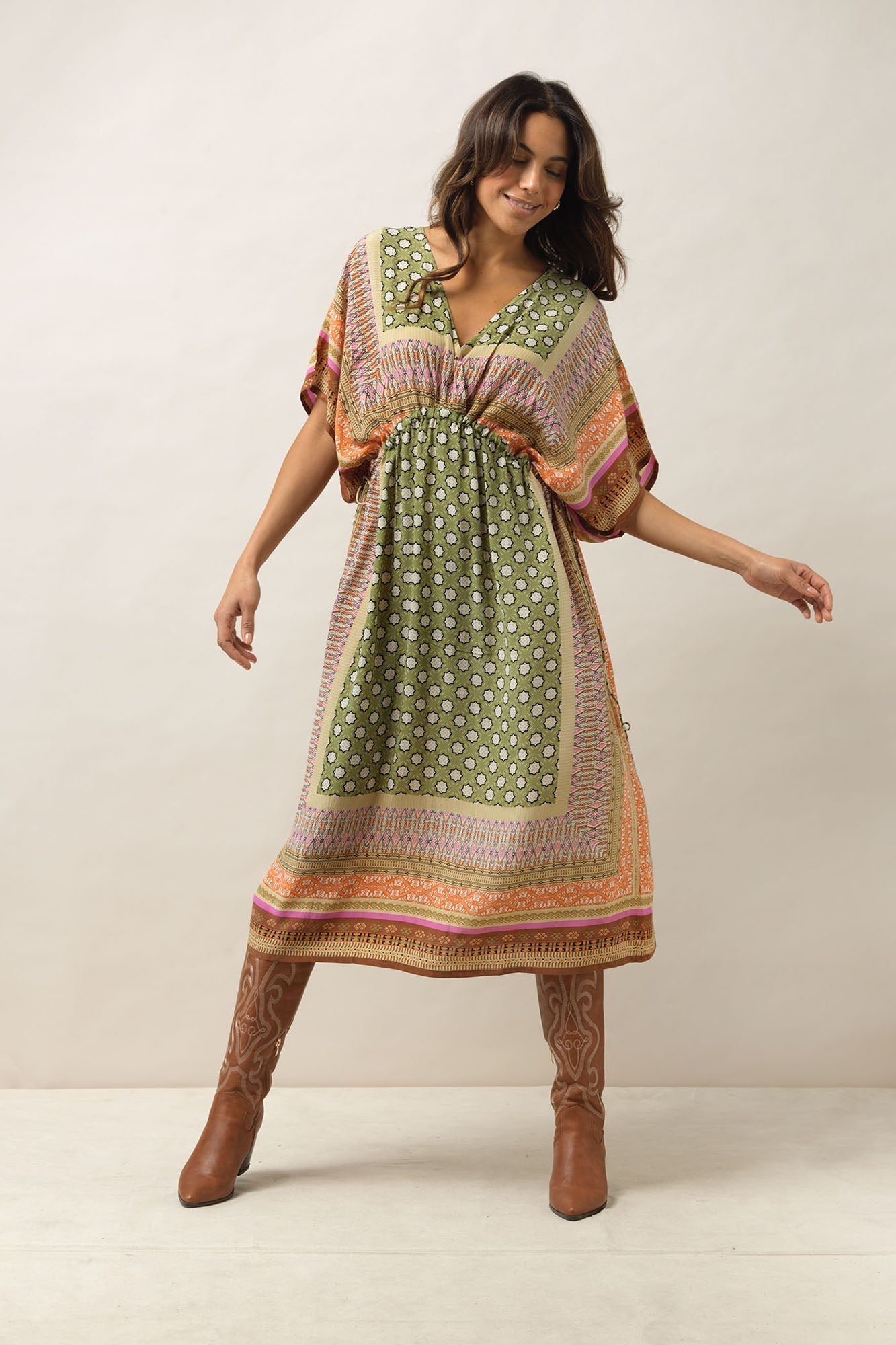 One Hundred Stars Moorish Green String Dress