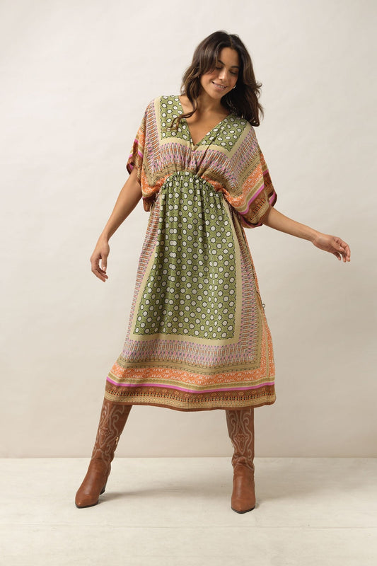 One Hundred Stars Moorish Green String Dress
