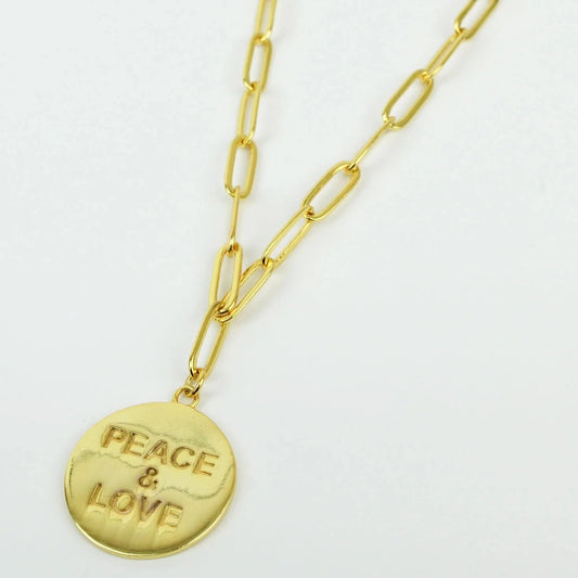My Doris Gold Peach & Love Chain Necklace