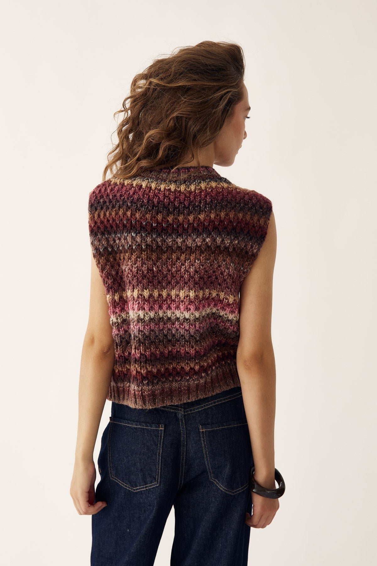 Noella Gio Knit Vest in Rust Mix