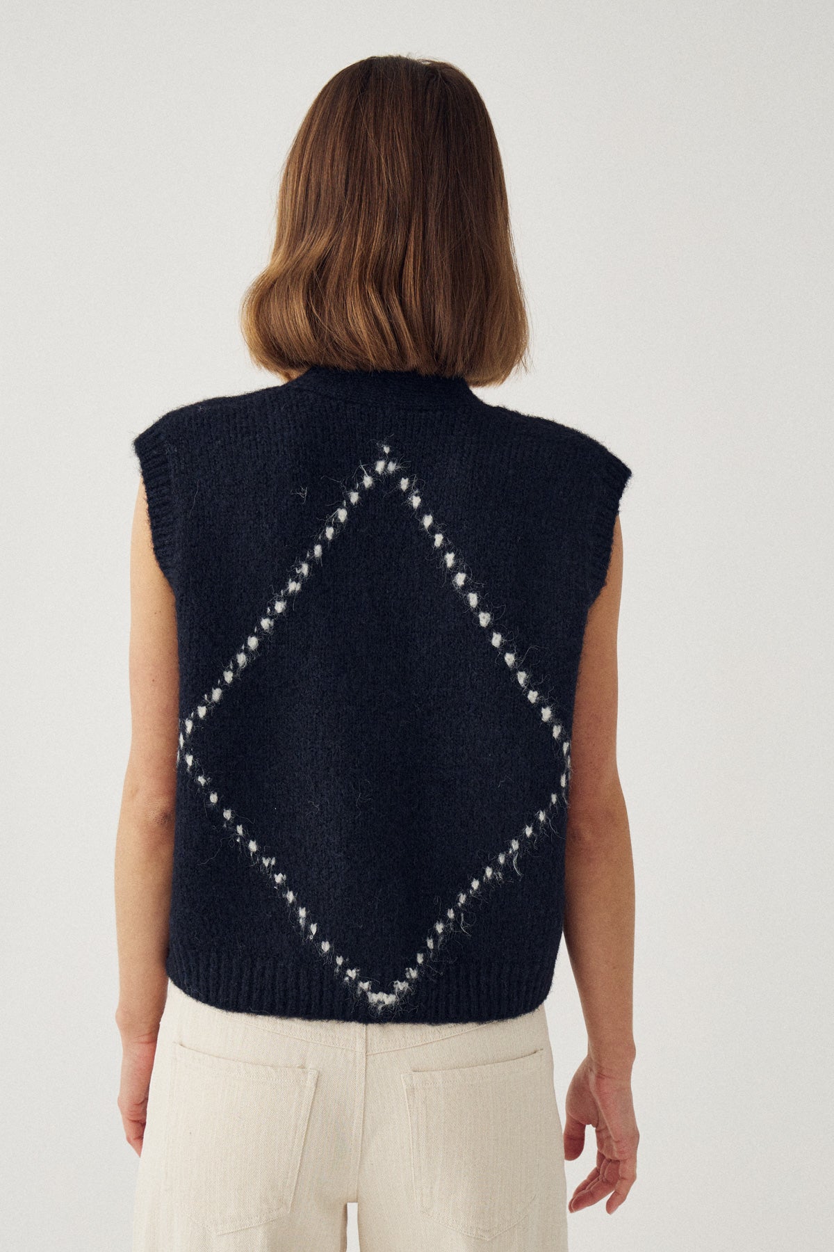 Noella Laiana Knit Vest in Navy Mix