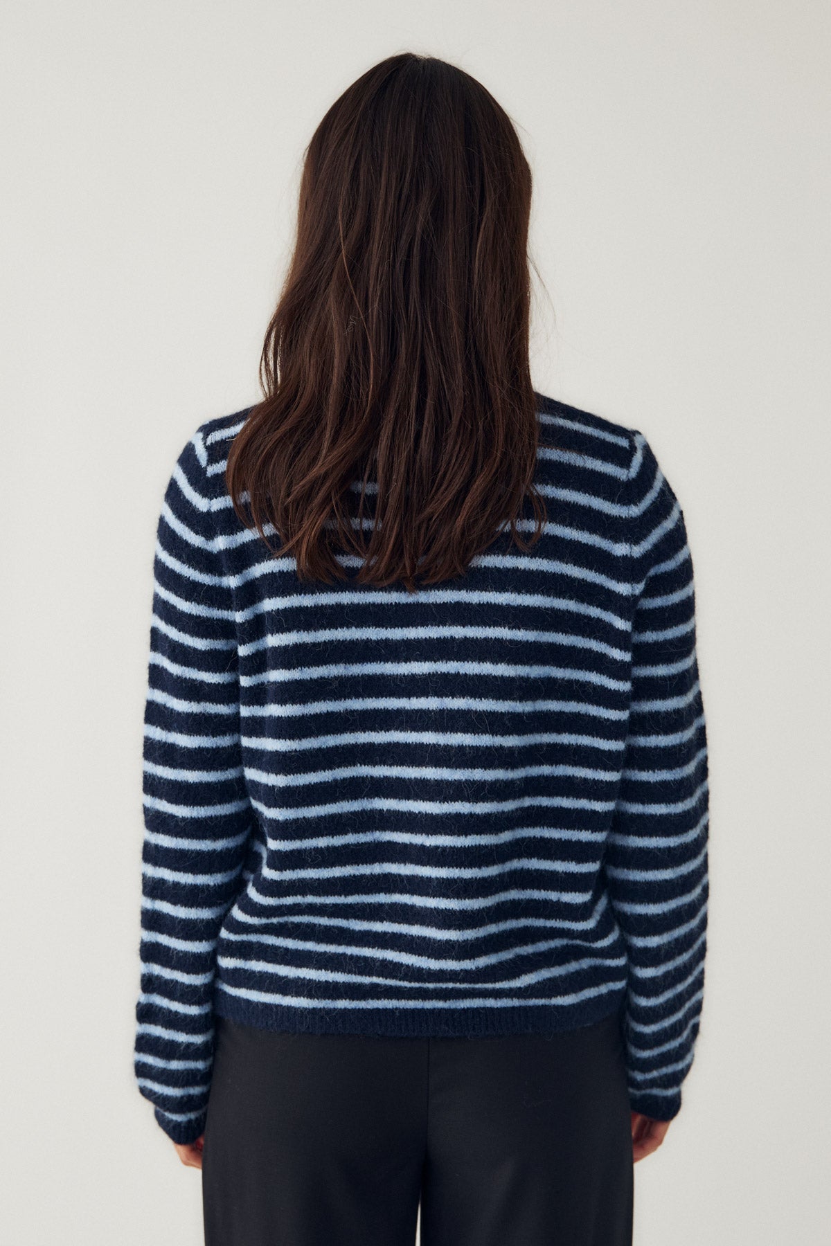 Noella Mertice Knit Cardigan in Blue Stripe