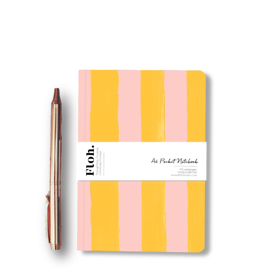 Toasted Crumpet Mango & Peach (Stripes) A6 Pocket Lined Notebook