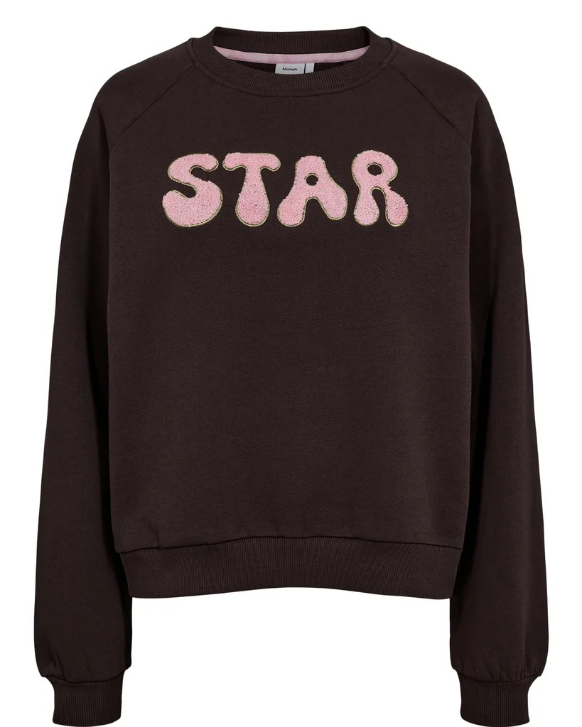 Numph Starlie Sweatshirt in Black Coffee