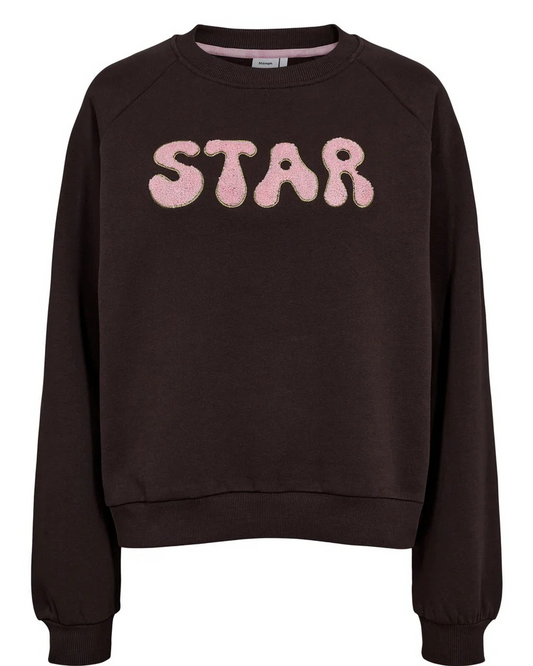 Numph Starlie Sweatshirt in Black Coffee