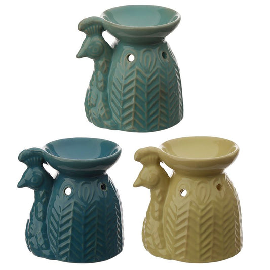 Eden Ceramic Peacock Oil Burner in choice of three colours