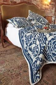 One Hundred Stars Stork Bedspread in Blue Jaipur