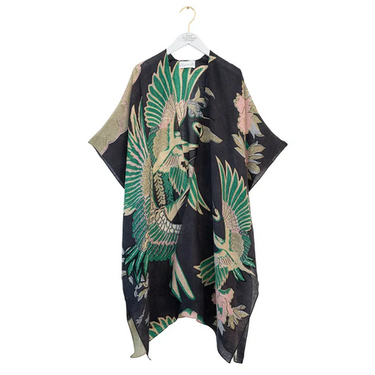 One Hundred Stars Crane Emerald Wool Throwover