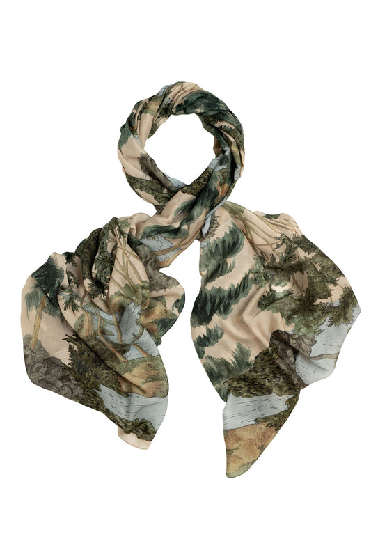 One Hundred Stars Rivers and Trees Natural Scarf