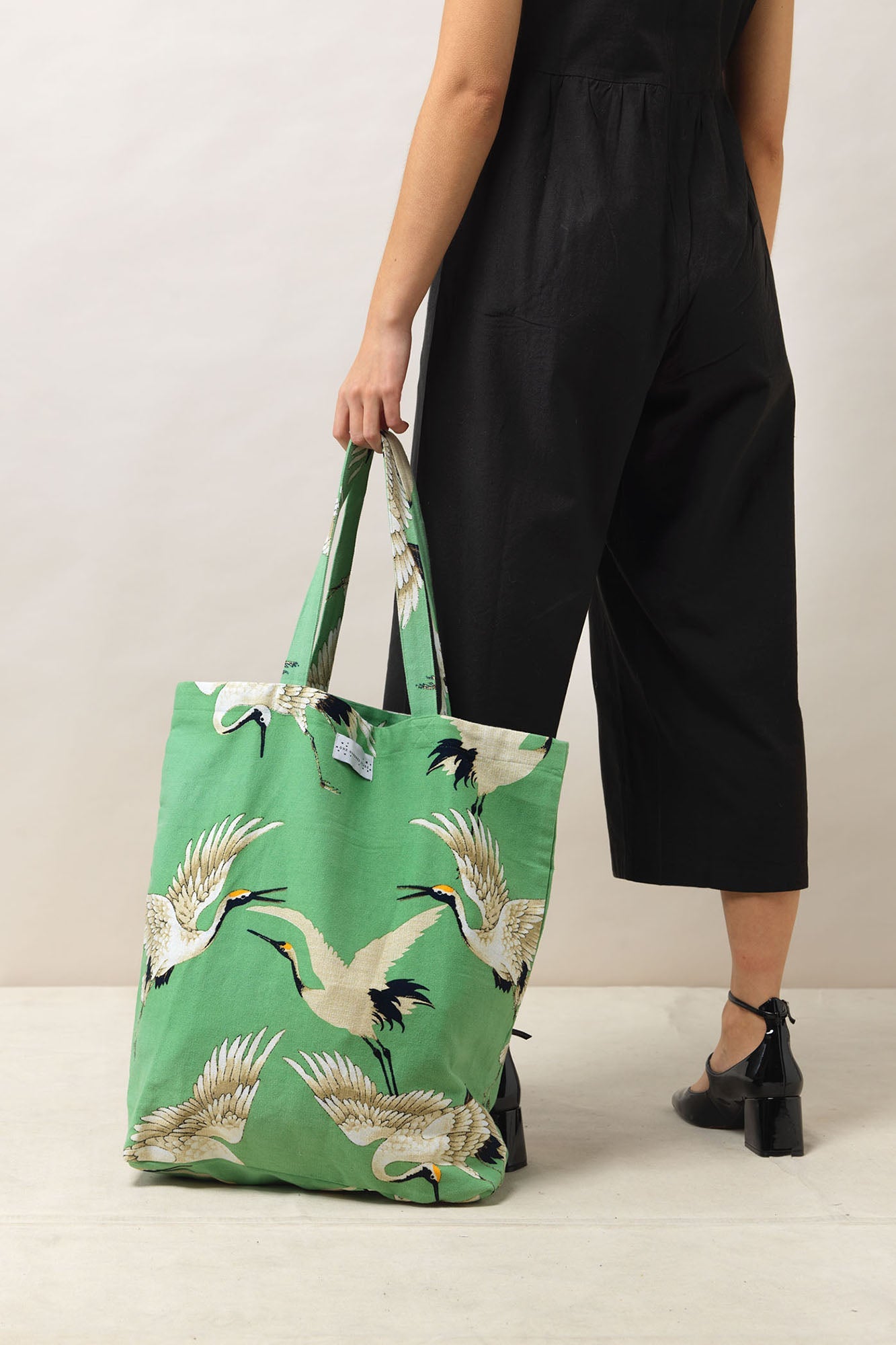 One Hundred Stars Stork Pea Green Canvas Bag