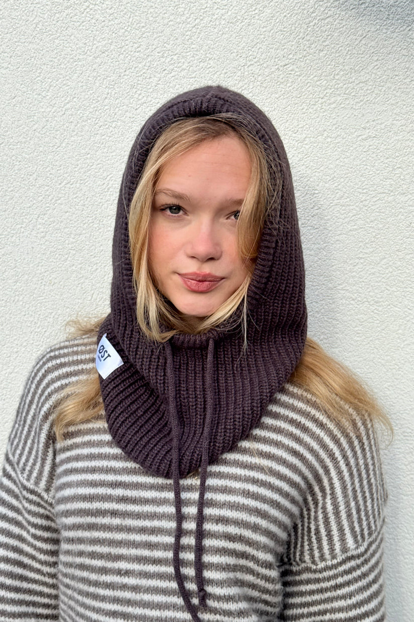 Ost London Marie Mohair Balaclava -Brown