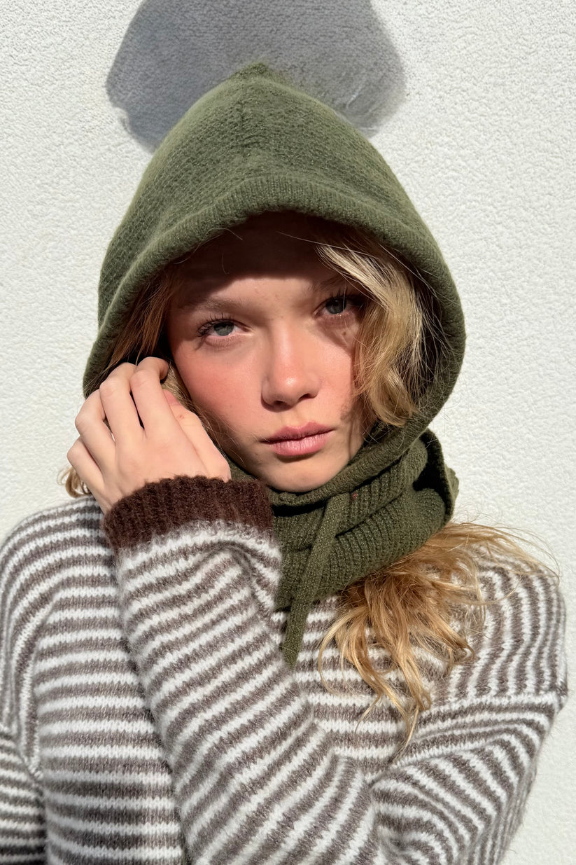Ost London Rikke Cashmere Balaclava -Khaki