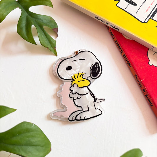 House of Disaster Peanuts Hugging Woodstock Compact Mirror