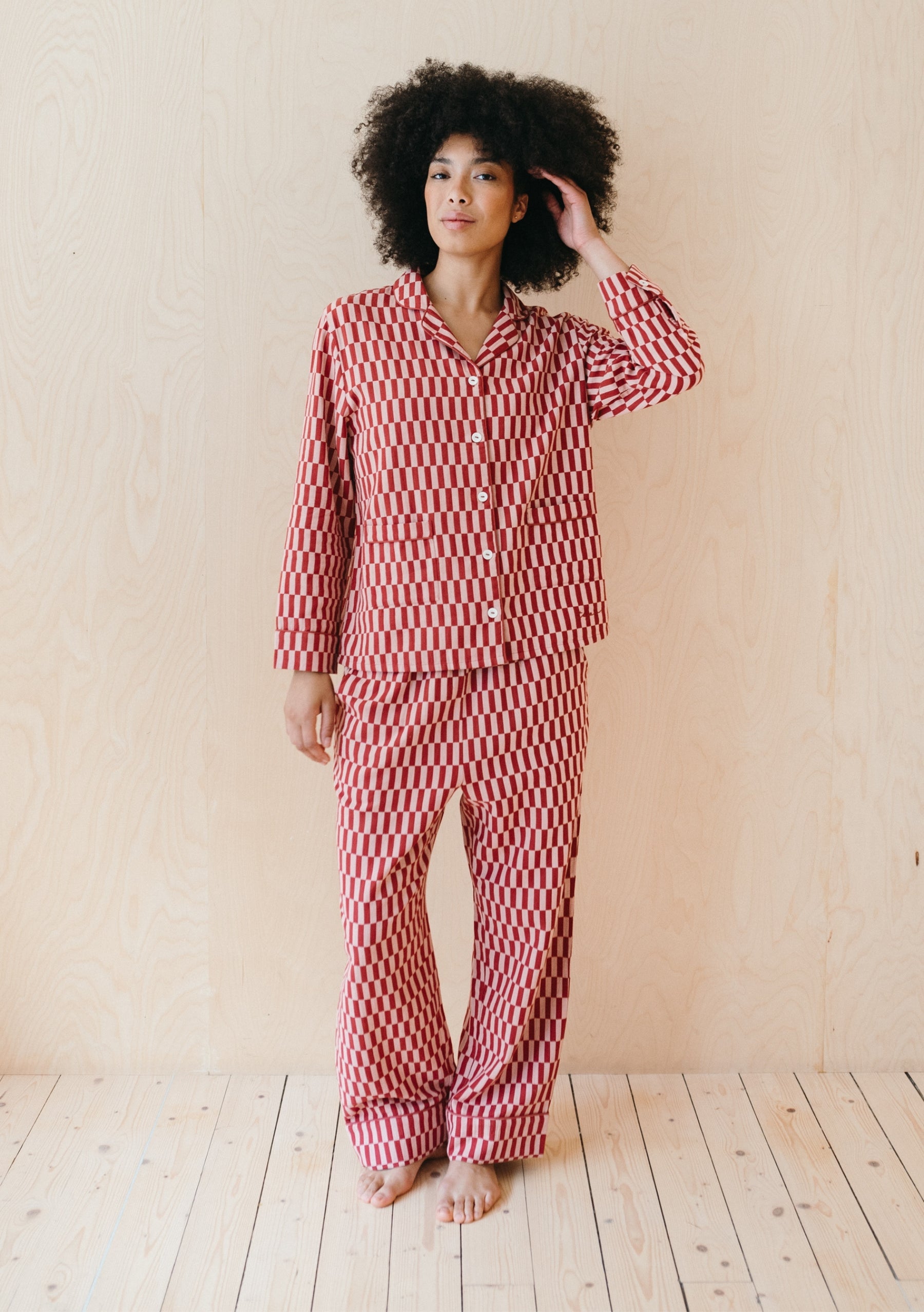 TBCo Cotton Cotton PJs in Rose Checkerboard