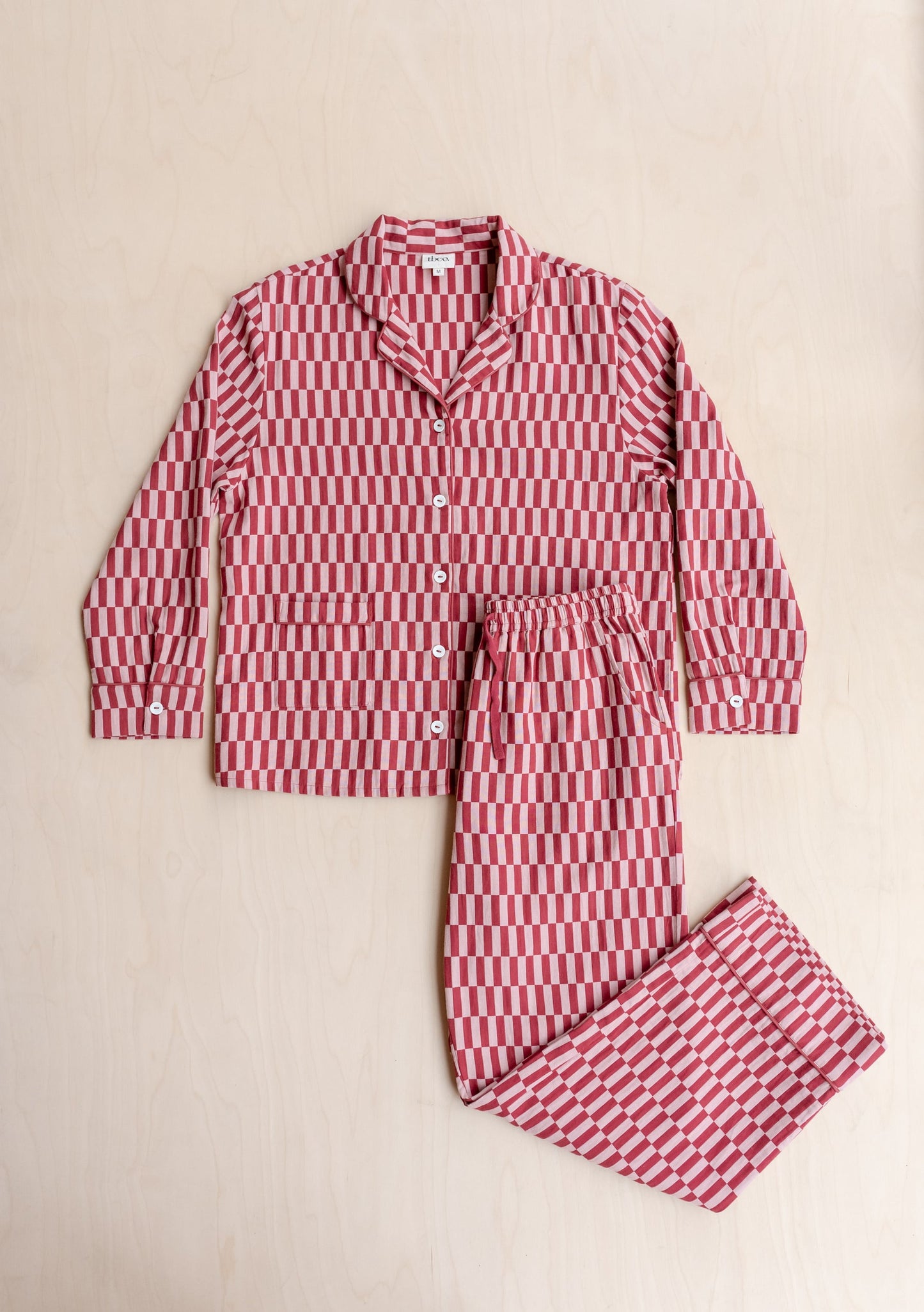 TBCo Cotton Cotton PJs in Rose Checkerboard