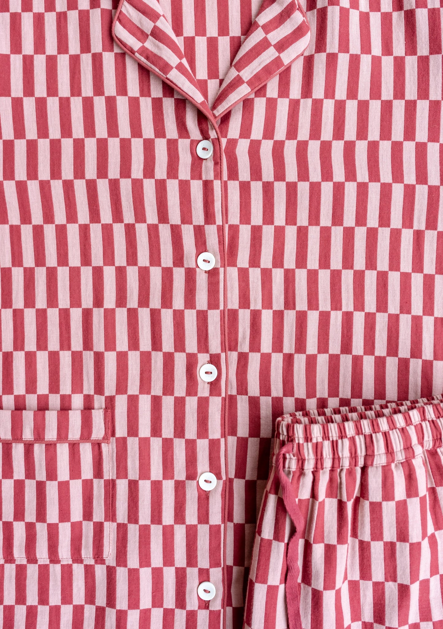 TBCo Cotton Cotton PJs in Rose Checkerboard