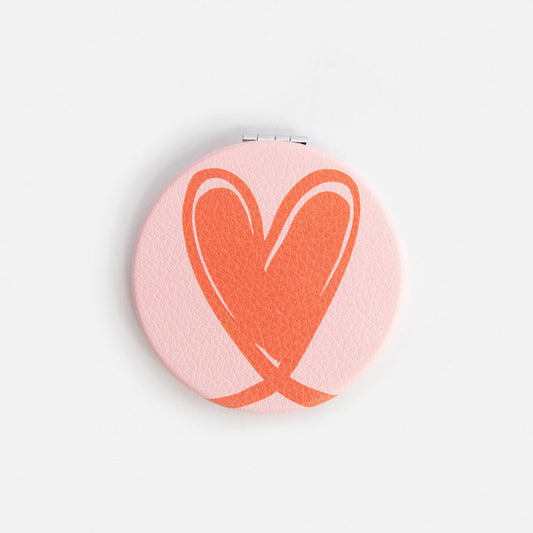 Caroline Gardner Pink/Orange Round Pocket Mirror