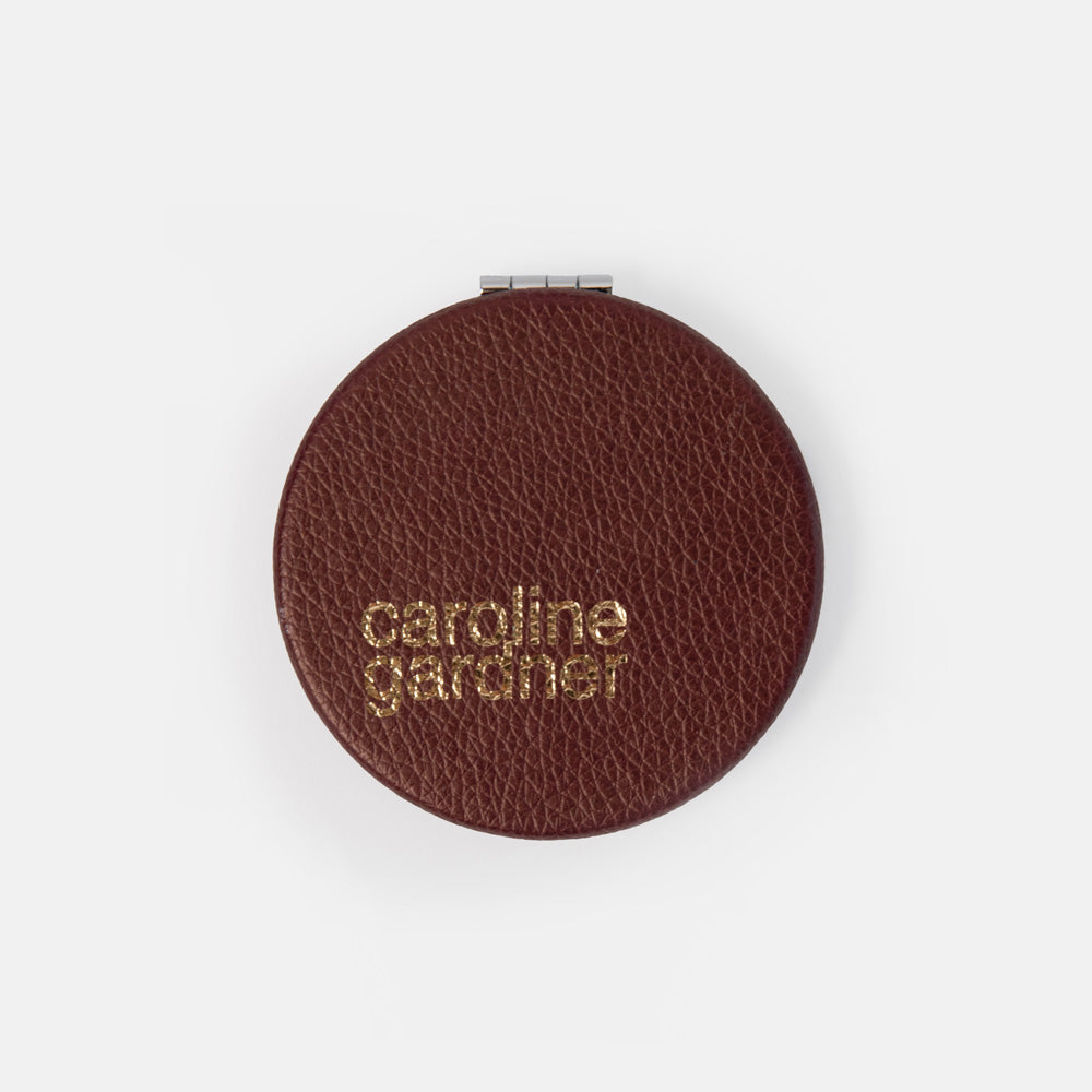 Caroline Gardener Wine Flower Eyes Round Pocket Mirror
