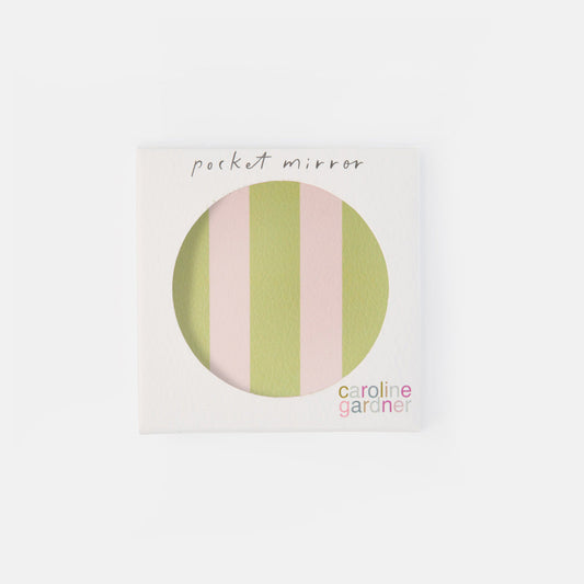 Caroline Gardener Multi Stripe Round Pocket Mirror
