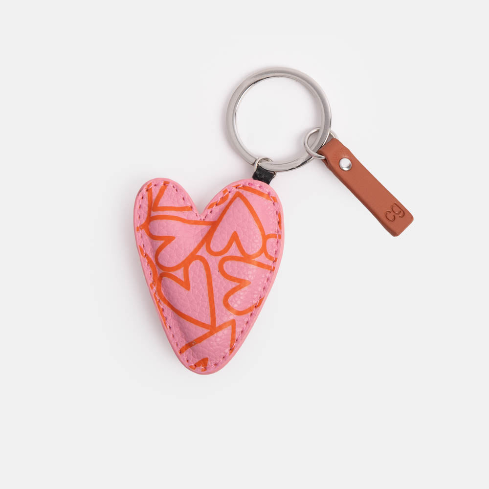 Caroline Gardner Pink Magnet Heart Printed Keyring