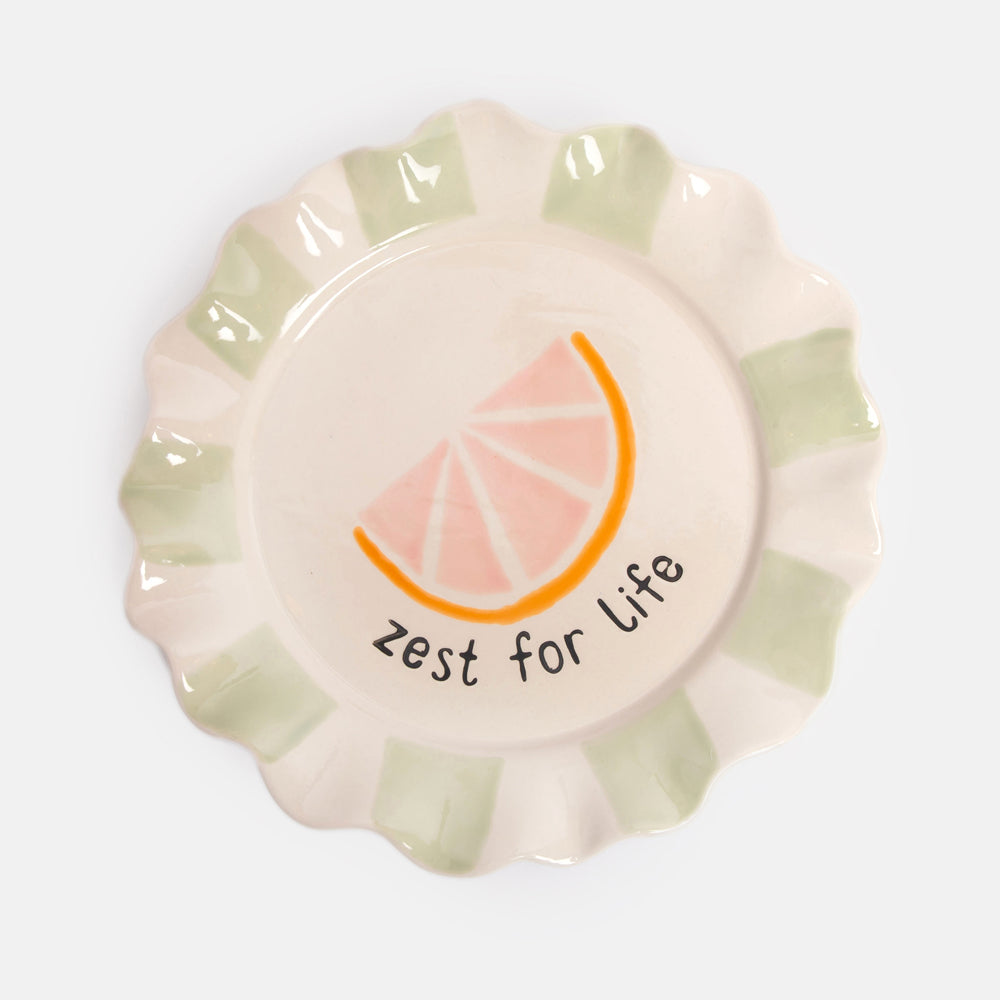 Caroline Gardner Grapefruit Zest For Life Ceramic Plate