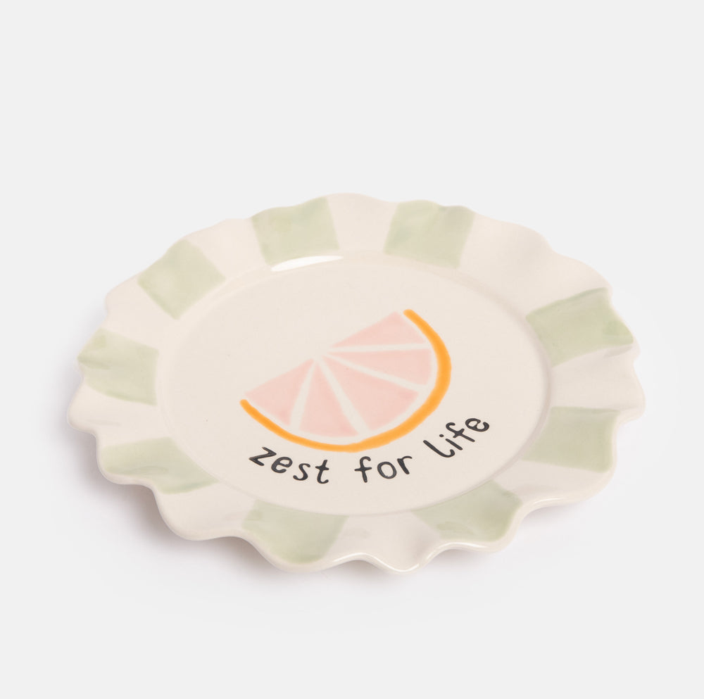 Caroline Gardner Grapefruit Zest For Life Ceramic Plate