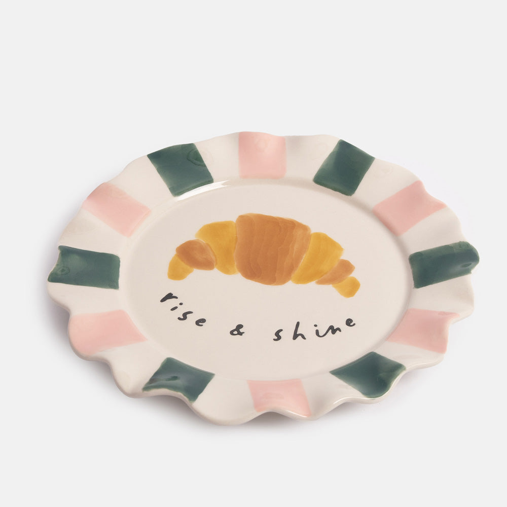 Caroline Gardner Rise & Shine Croissant Ceramic Plate