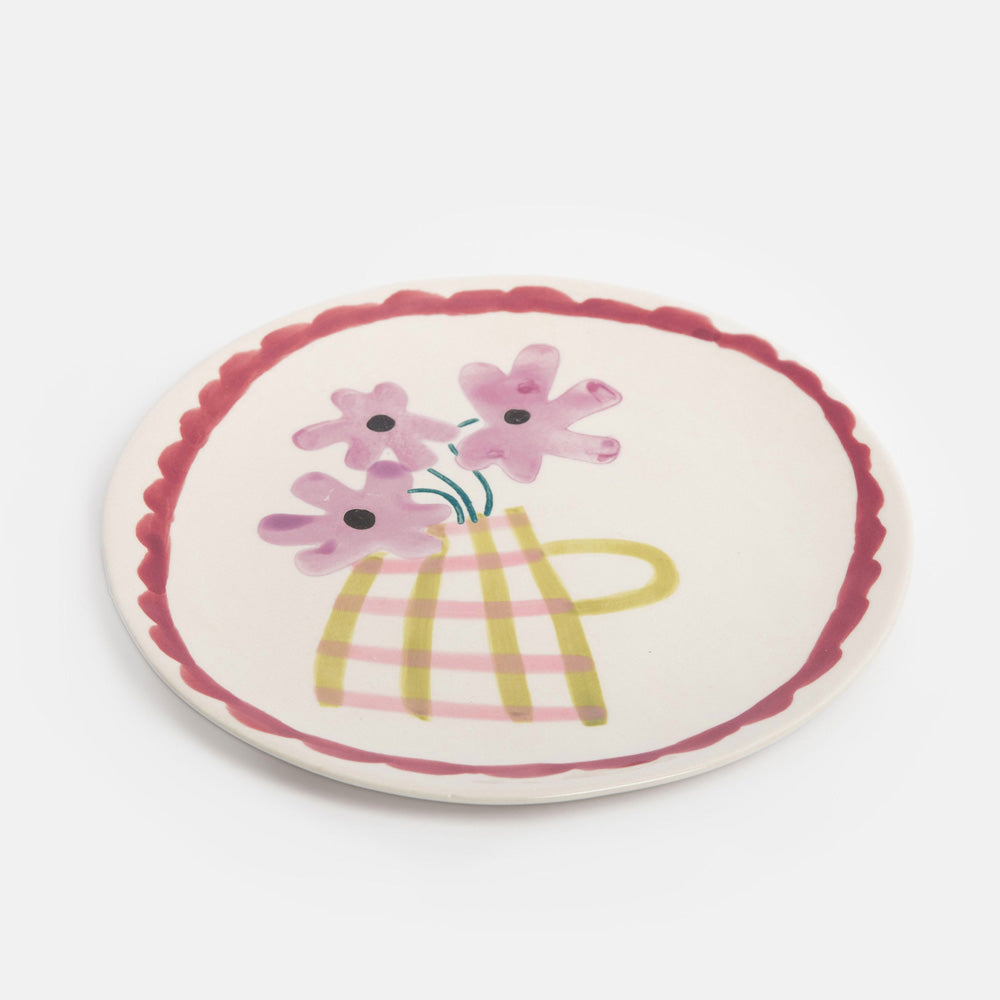 Caroline Gardner Lilac Flowers In Vase Ceramic Plate