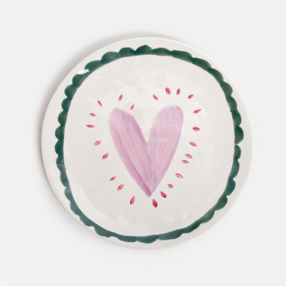 Caroline Gardner Lilac Heart Burst Ceramic Plate