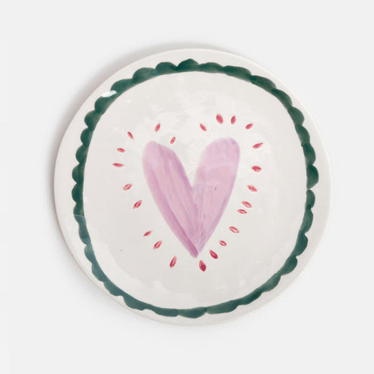 Caroline Gardner Lilac Heart Burst Ceramic Plate