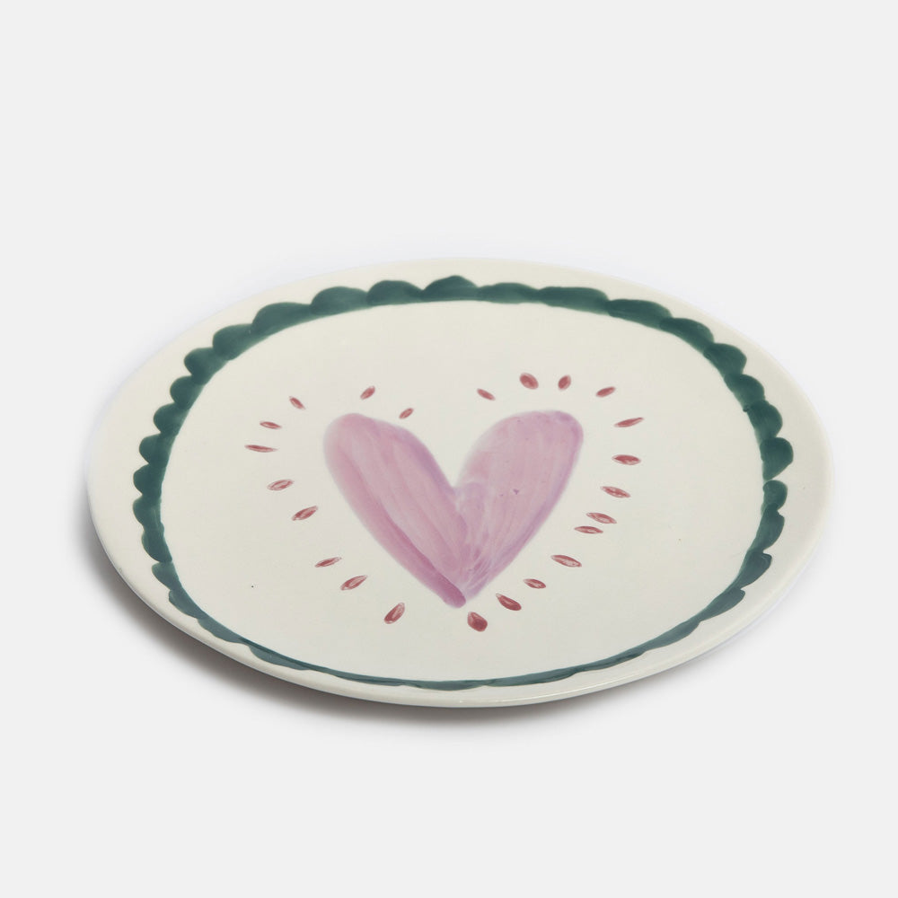 Caroline Gardner Lilac Heart Burst Ceramic Plate