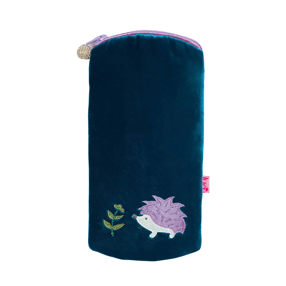 Lua Hedgehog Silk Velvet Glasses Purse