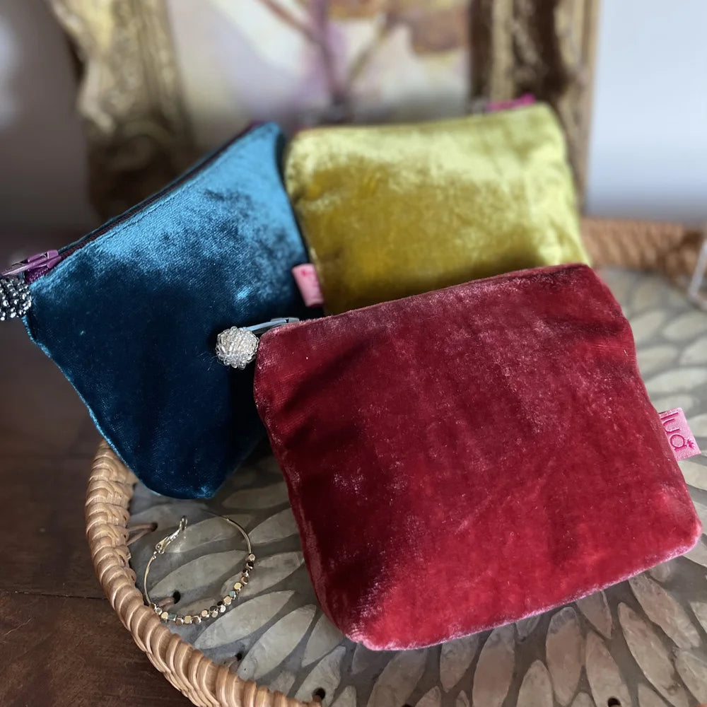 Lua Mini Coin Purse Plain Silk Velvet