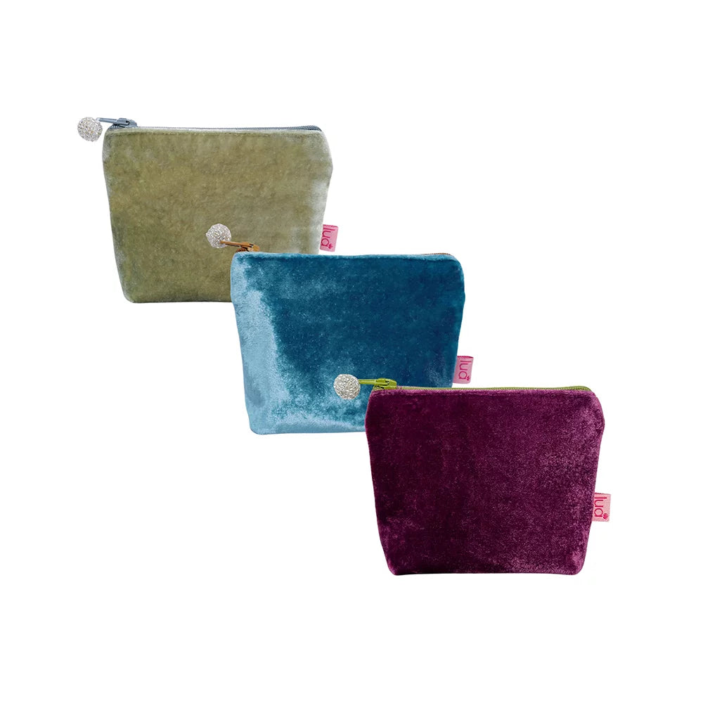 Lua Mini Coin Purse Plain Silk Velvet