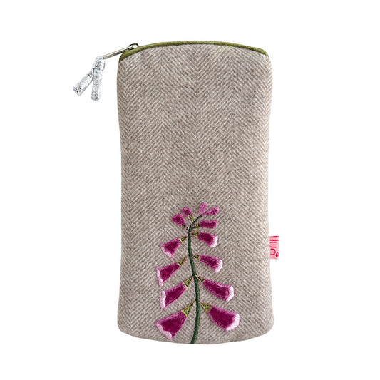 Lua Foxglove Glasses Purse Herringbone