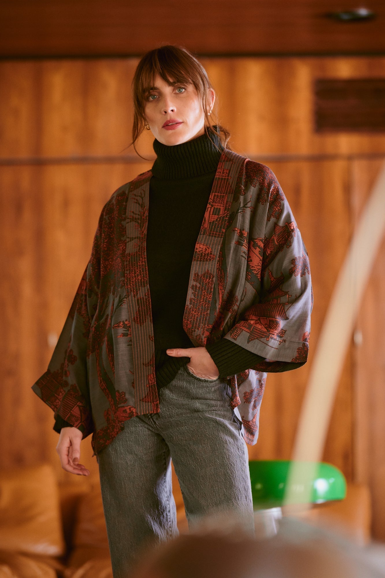 One Hundred Stars Pagoda Pewter Kimono