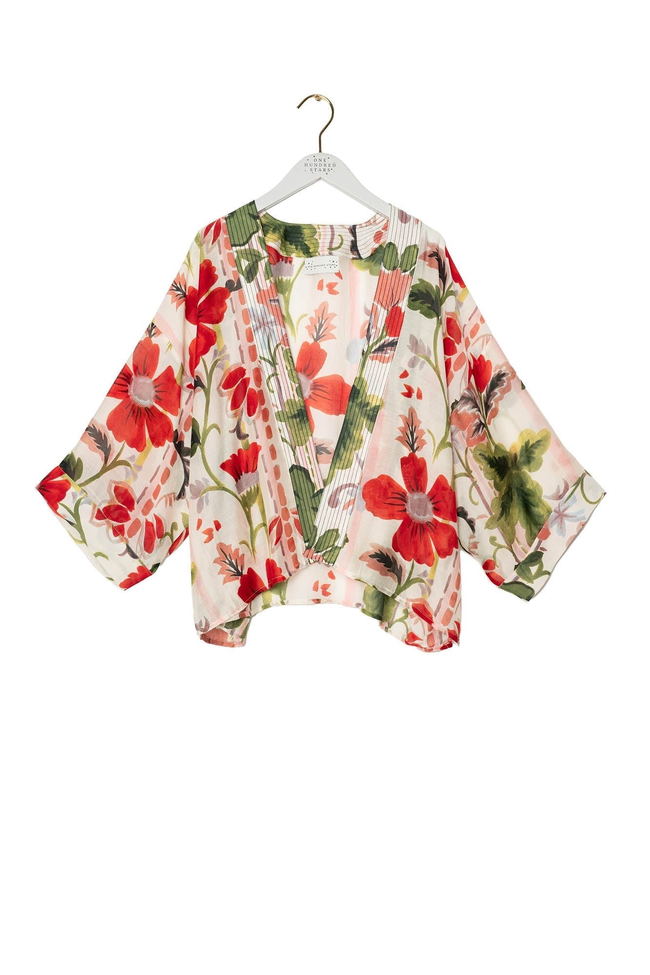 One Hundred Stars Poppy Red Kimono