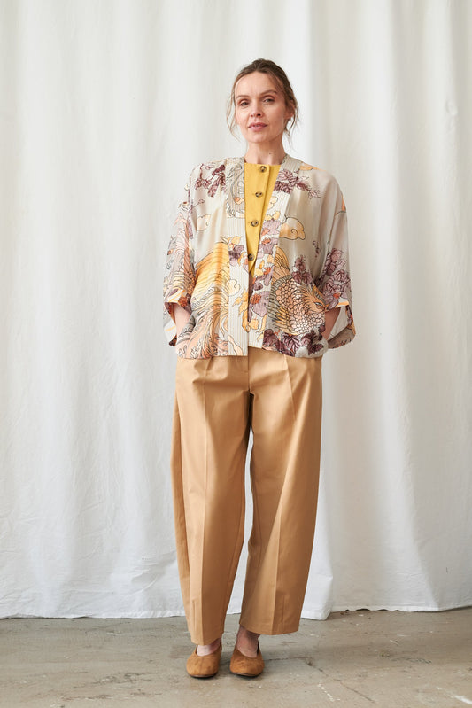 One Hundred Stars Phoenix Grey Kimono