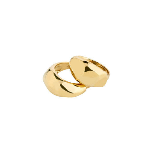Pilgrim DUNE rings, 2 in 1 Set, Gold Plated