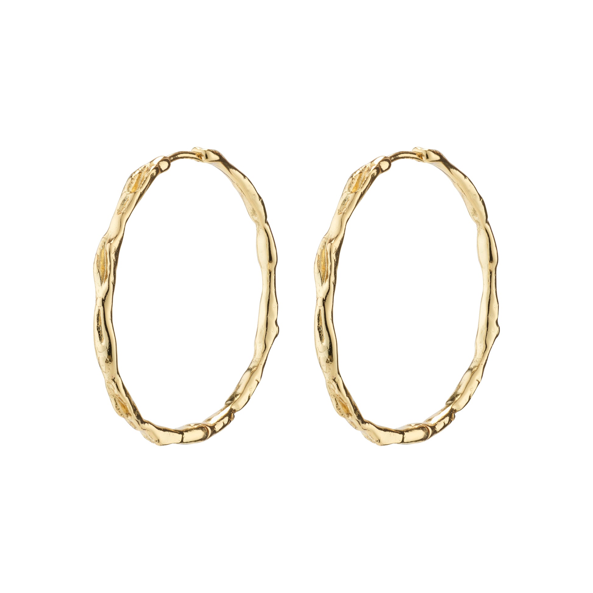 Pilgrim EDDY organic shaped maxi hoops gold-plated